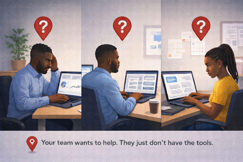 team struggling with digital tools
