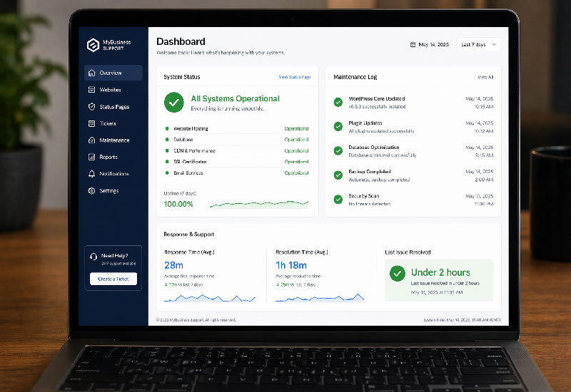 support process dashboard